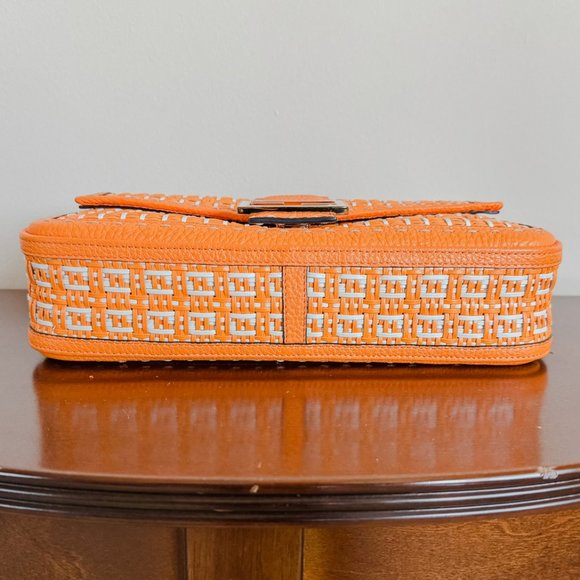 Fendi Zucca Woven Baguette NM Orange w/Strap - Picture 3 of 13